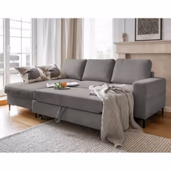 Best Mobilier Lilly Canapé d'angle 4 siège(s) Gris