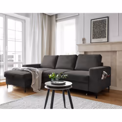 Best Mobilier Lilly, Gris, Velours, Métal, 2360 mm, 1480 mm, 850 mm