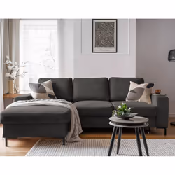 Best Mobilier Lilly Canapé d'angle 4 siège(s) Gris