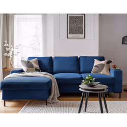 Best Mobilier Lilly Canapé d'angle 4 siège(s) Bleu