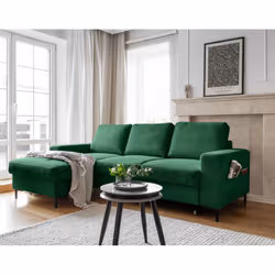 Best Mobilier Lilly, Vert, Velours, Métal, 2360 mm, 1480 mm, 850 mm
