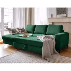 Best Mobilier Lilly Canapé d'angle 4 siège(s) Vert