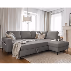 Best Mobilier Lilly Canapé d'angle 5 siège(s) Gris