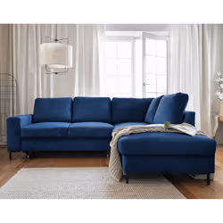 Best Mobilier Lilly Canapé d'angle 5 siège(s) Bleu