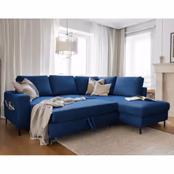 Best Mobilier Lilly Canapé d'angle 5 siège(s) Bleu
