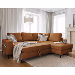 Best Mobilier Lilly Canapé d'angle 5 siège(s) Couleur rouille