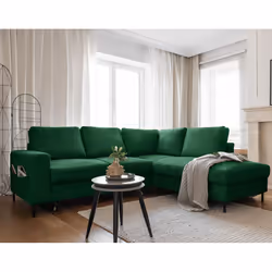 Best Mobilier Lilly, Vert, Velours, Métal, 2370 mm, 1970 mm, 850 mm
