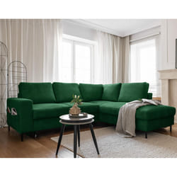 Best Mobilier Lilly Canapé d'angle 5 siège(s) Vert