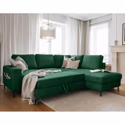 Best Mobilier Lilly Canapé d'angle 5 siège(s) Vert