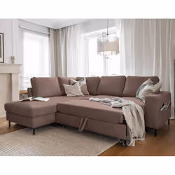 Best Mobilier Lilly Canapé d'angle 5 siège(s) Marron
