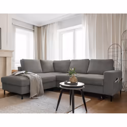 Best Mobilier Lilly, Gris, Velours, Métal, 2370 mm, 1970 mm, 850 mm