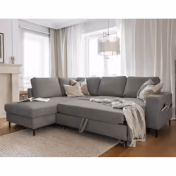 Best Mobilier Lilly Canapé d'angle 5 siège(s) Gris
