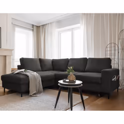 Best Mobilier Lilly, Gris, Velours, Métal, 2370 mm, 1970 mm, 850 mm