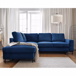Best Mobilier Lilly Canapé d'angle 5 siège(s) Bleu