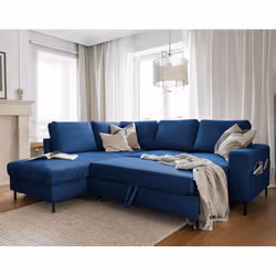 Best Mobilier Lilly Canapé d'angle 5 siège(s) Bleu