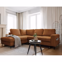Best Mobilier Lilly, Couleur rouille, Velours, Métal, 2370 mm, 1970 mm, 850 mm