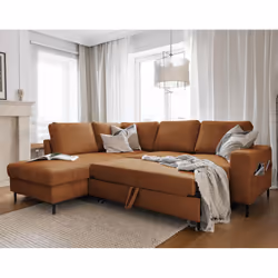 Best Mobilier Lilly Canapé d'angle 5 siège(s) Couleur rouille
