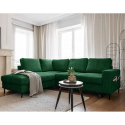 Best Mobilier Lilly Canapé d'angle 5 siège(s) Vert