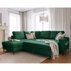 Best Mobilier Lilly Canapé d'angle 5 siège(s) Vert