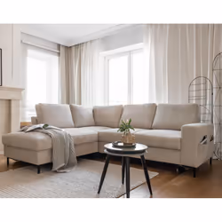 Best Mobilier Lilly, Beige, Velours, Métal, 2370 mm, 1970 mm, 850 mm