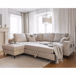 Best Mobilier Lilly Canapé d'angle 5 siège(s) Beige