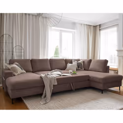 Best Mobilier Lilly Canapé d'angle 7 siège(s) Marron