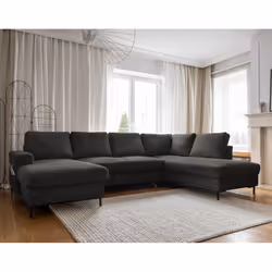 Best Mobilier Lilly Canapé d'angle 7 siège(s) Gris