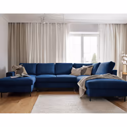 Best Mobilier Lilly, Bleu, Velours, Métal, 2360 mm, 1480 mm, 850 mm