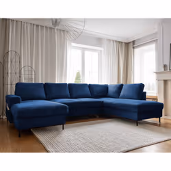 Best Mobilier Lilly Canapé d'angle 7 siège(s) Bleu