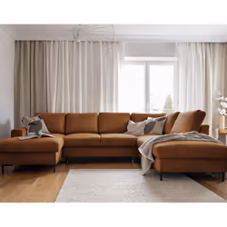 Best Mobilier Lilly, Couleur rouille, Velours, Métal, 2360 mm, 1480 mm, 850 mm