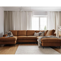 Best Mobilier Lilly Canapé d'angle 7 siège(s) Couleur rouille