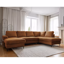 Best Mobilier Lilly Canapé d'angle 7 siège(s) Couleur rouille