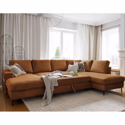 Best Mobilier Lilly Canapé d'angle 7 siège(s) Couleur rouille