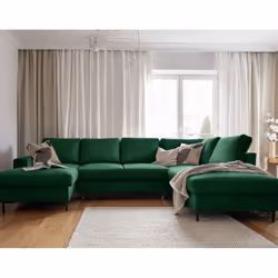 Best Mobilier Lilly, Vert, Velours, Métal, 2360 mm, 1480 mm, 850 mm