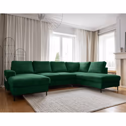 Best Mobilier Lilly Canapé d'angle 7 siège(s) Vert