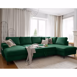 Best Mobilier Lilly Canapé d'angle 7 siège(s) Vert