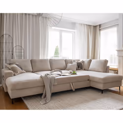 Best Mobilier Lilly Canapé d'angle 7 siège(s) Beige