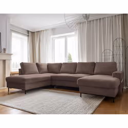 Best Mobilier Lilly Canapé d'angle 7 siège(s) Marron