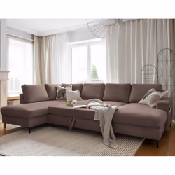 Best Mobilier Lilly Canapé d'angle 7 siège(s) Marron