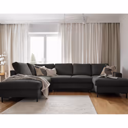 Best Mobilier Lilly, Gris, Velours, Métal, 2360 mm, 1480 mm, 850 mm