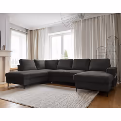 Best Mobilier Lilly Canapé d'angle 7 siège(s) Gris