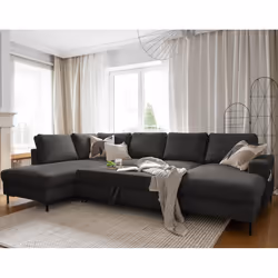 Best Mobilier Lilly Canapé d'angle 7 siège(s) Gris