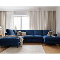 Best Mobilier Lilly Canapé d'angle 7 siège(s) Bleu