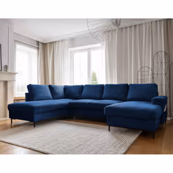 Best Mobilier Lilly Canapé d'angle 7 siège(s) Bleu