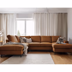 Best Mobilier Lilly, Couleur rouille, Velours, Métal, 2360 mm, 1480 mm, 850 mm