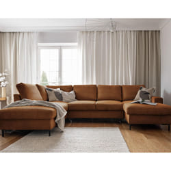 Best Mobilier Lilly Canapé d'angle 7 siège(s) Couleur rouille
