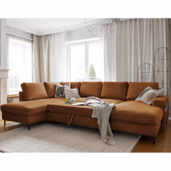 Best Mobilier Lilly Canapé d'angle 7 siège(s) Couleur rouille