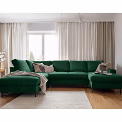 Best Mobilier Lilly, Vert, Velours, Métal, 2360 mm, 1480 mm, 850 mm