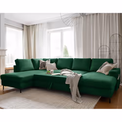 Best Mobilier Lilly Canapé d'angle 7 siège(s) Vert