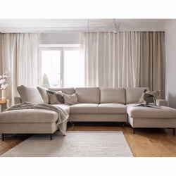 Best Mobilier Lilly, Beige, Velours, Métal, 2360 mm, 1480 mm, 850 mm